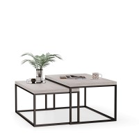 Stolik metalowy podwójny sosna - kolekcja Metalove