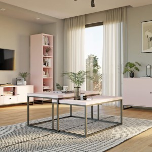 Stolik metalowy podwójny - różowy (5).jpg