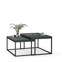 Stolik metalowy podwójny zielony - kolekcja Metalove