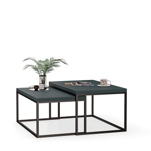 Stolik metalowy podwójny zielony - kolekcja Metalove