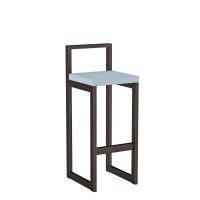 Metalowy Hoker loft z oparciem - Niebieski