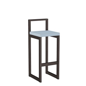 Metalowy Hoker loft z oparciem - Niebieski