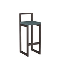 Metalowy Hoker loft z oparciem - Zielony