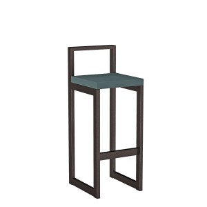 Metalowy Hoker loft z oparciem - Zielony