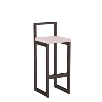 Metalowy Hoker loft z oparciem - Różowy