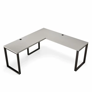 Biurko narożne loft szare w stylu minimalstycznym.webp