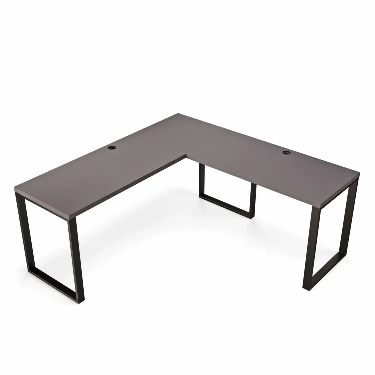 Biurko narożne loft grafit w stylu minimalistycznym.webp