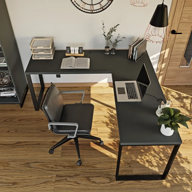 Biurko narożne loft z metalowymi nogami.webp