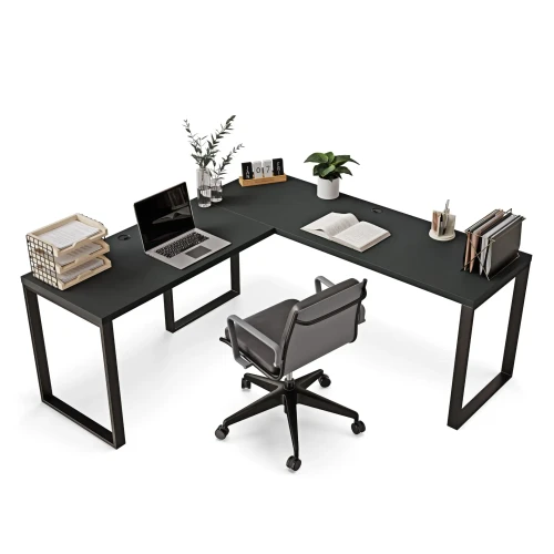 Praktyczne Biurko narożne loft czarne .webp