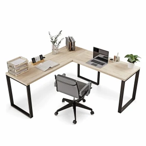 Biurko narożne w stylu loft dąb sonoma z wygodnym obrotowym fotelem.webp