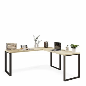 Nowoczesne biurko narożne loft dąb sonoma.webp
