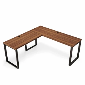 Biurko narożne loft orzech w stylu minimalistycznym.webp