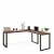 Narożne biurko loft wenge z industrialnym charakterem.webp
