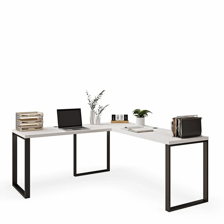 Biurko narożne loft sosna w stylu minimalistycznym.webp