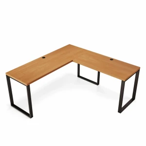 Narożne biurko loft olcha z industrialnym charakterem.webp