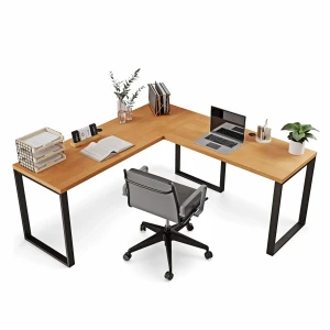 Biurko narożne w stylu loft olcha z wygodnym obrotowym fotelem.webp