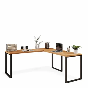 Biurko narożne loft olcha w stylu minimalistycznym.webp