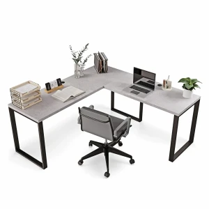 Biurko narożne loftowe beton idealne do kreatywnej pracy.webp