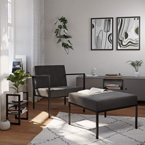 Fotel metalowy industrialny grafitowy + podnóżek (3).jpg