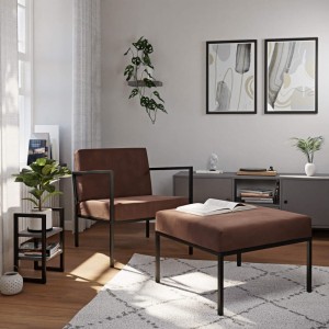 Fotel metalowy industrialny brązowy + podnóżek (3).jpg