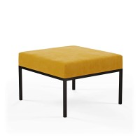 Podnóżek pufa industrialna loft musztardowy