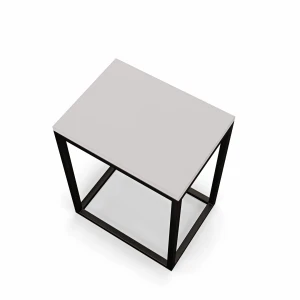 Stolik nocny loftowy Indri - biały-rzut górny.webp