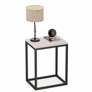 Stolik nocny loftowy Indri - Biały