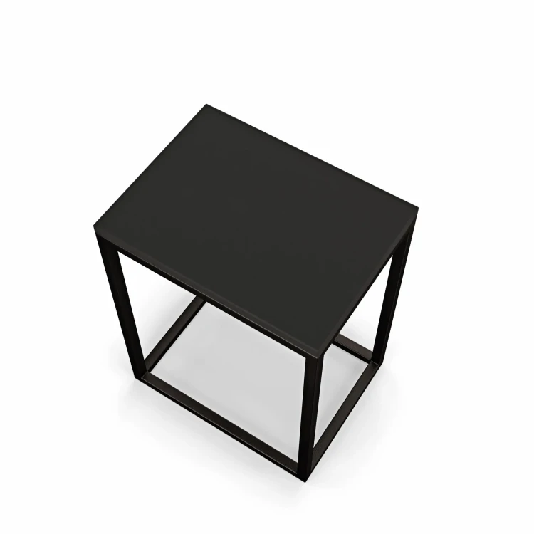 Stolik nocny loftowy Indri - czarny - rzut izometryczny.webp