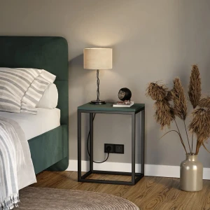 Stolik nocny loftowy Indri - zielony - wizualizacja.webp