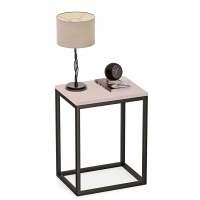 Stolik nocny loftowy Indri - Różowy
