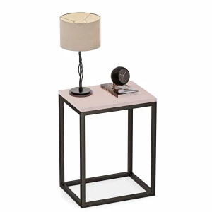 Stolik nocny loftowy Indri - Różowy