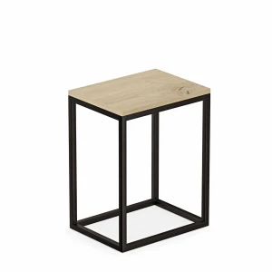 Stolik nocny loftowy Indri - dąb artisan - białe tło.webp