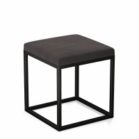 Pufa metalowa tapicerowana - Grafit