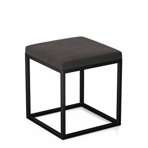 Pufa metalowa tapicerowana - Grafit