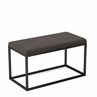 Pufa metalowa tapicerowana prostokątna - Grafitowy