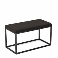 Pufa metalowa tapicerowana prostokątna - Czarna