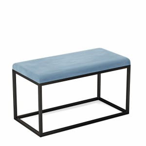 Pufa metalowa tapicerowana prostokątna - Błękitna