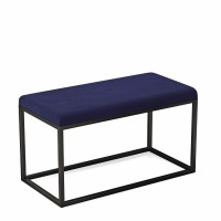 Pufa metalowa tapicerowana prostokątna - Granatowa