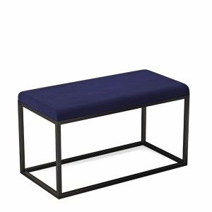Pufa metalowa tapicerowana prostokątna - Granatowa
