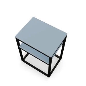 Stolik nocny z półką loftowy - niebiesi - akcesoria.webp