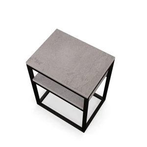 Stolik nocny z półką loftowy - beton - rzut.webp