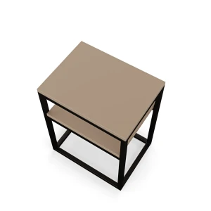 Stolik nocny z półką loftowy - beton - rzut (1).webp