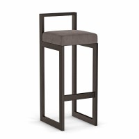 Hoker tapicerowany z oparciem - Ciemny szary