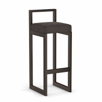 Hoker tapicerowany z oparciem - Grafitowy