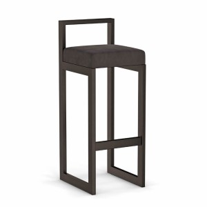 Hoker tapicerowany z oparciem - Grafitowy