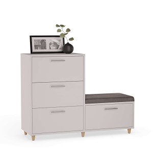 Komoda do przedpokoju z siedziskiem - Biała