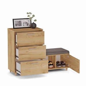 Komoda do przedpokoju z siedziskiem - Dąb złoty (2).jpg