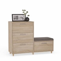 Komoda do przedpokoju z siedziskiem - Dąb sonoma