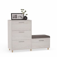 Komoda do przedpokoju z siedziskiem - Sosna