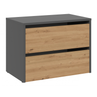 Szafka na buty do przedpokoju Mona - Dąb Artisan | Antracyt